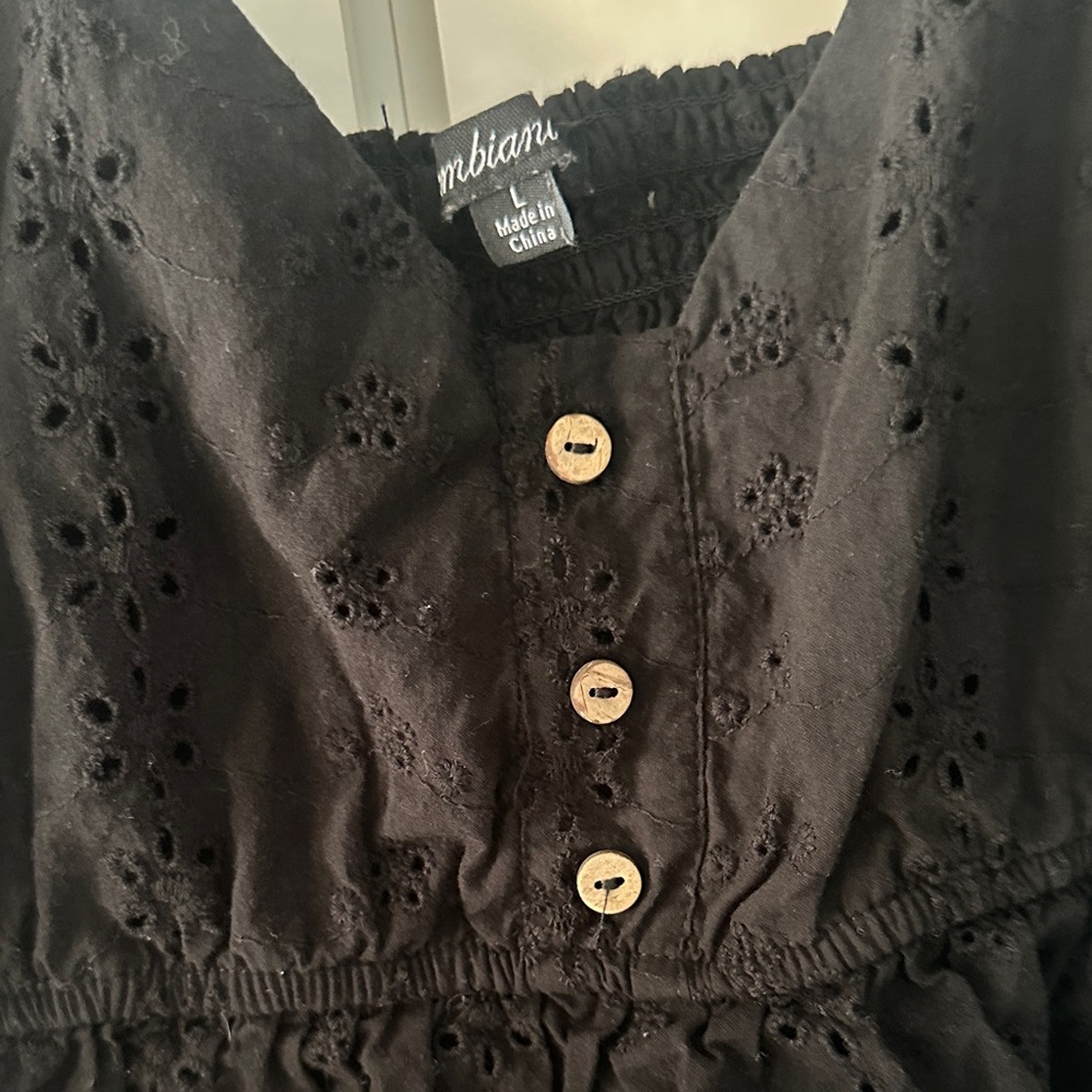 Ambiance Black Eyelet Spaghetti Strap Camisole - Picture 3 of 6